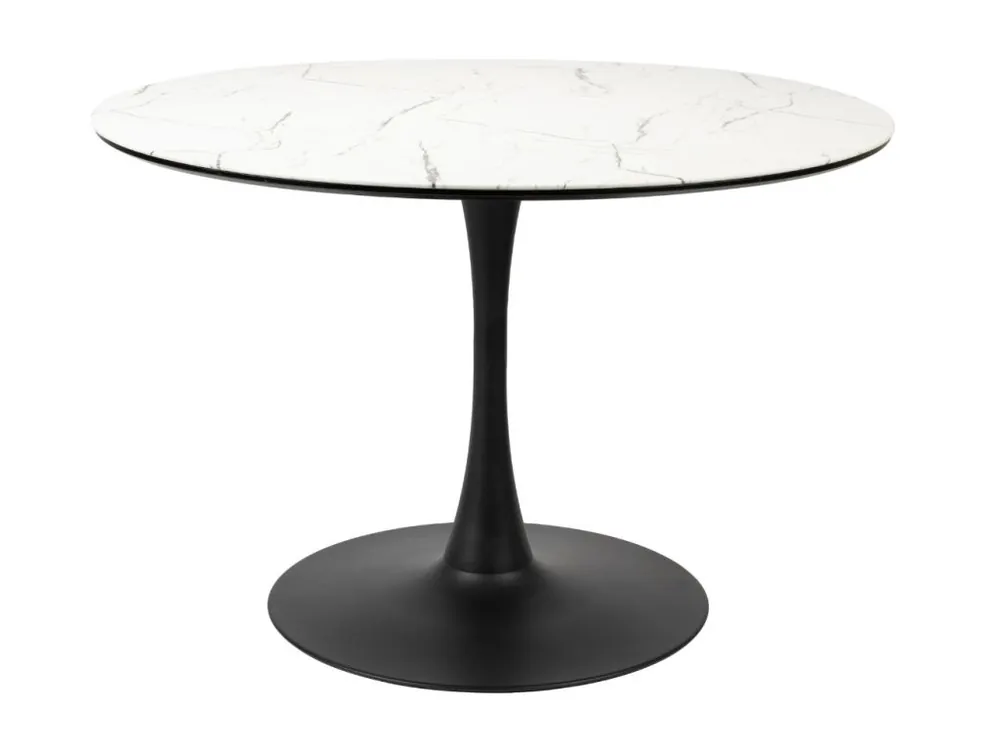 Bílý mramorový jídelní stůl WLL MARU 110 cm Horká Nabídka