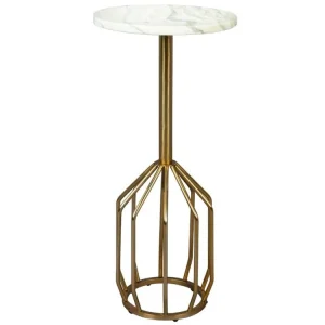 Bílý mramorový odkládací stolek DUTCHBONE SALERNO M 25 cm Must-Have