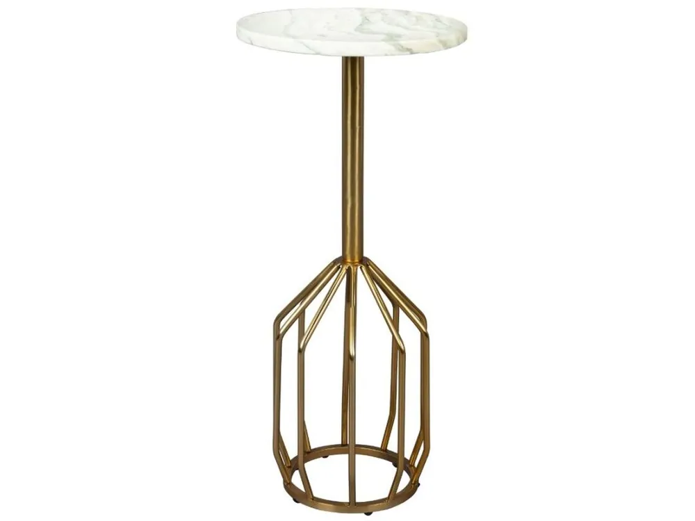 Bílý mramorový odkládací stolek DUTCHBONE SALERNO M 25 cm Must-Have