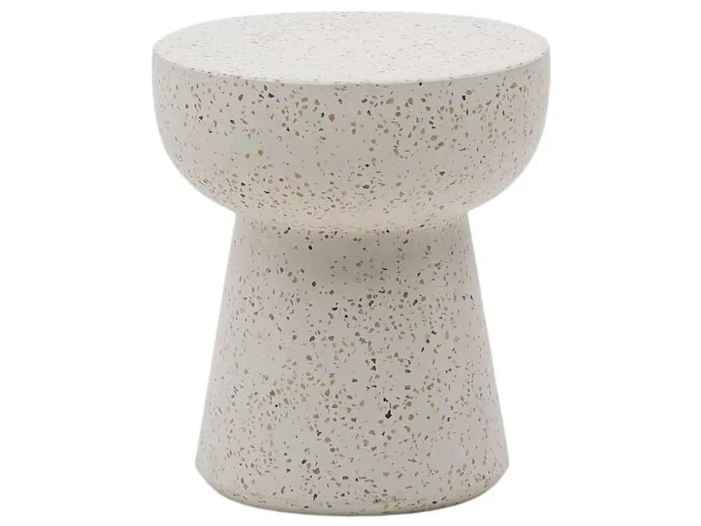 Bílý terrazzo zahradní stolek Kave Home Pada 40 cm Levný