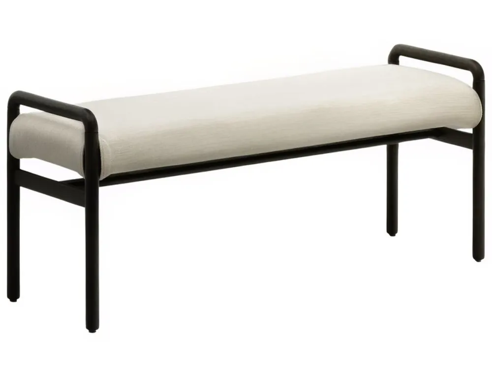 Zlevněný Černá dubová lavice Kave Home Macaret 120 cm