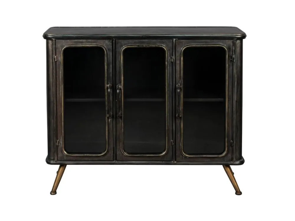 Odeslání Ihned Černá kovová vintage komoda DUTCHBONE Denza 100 x 37 cm