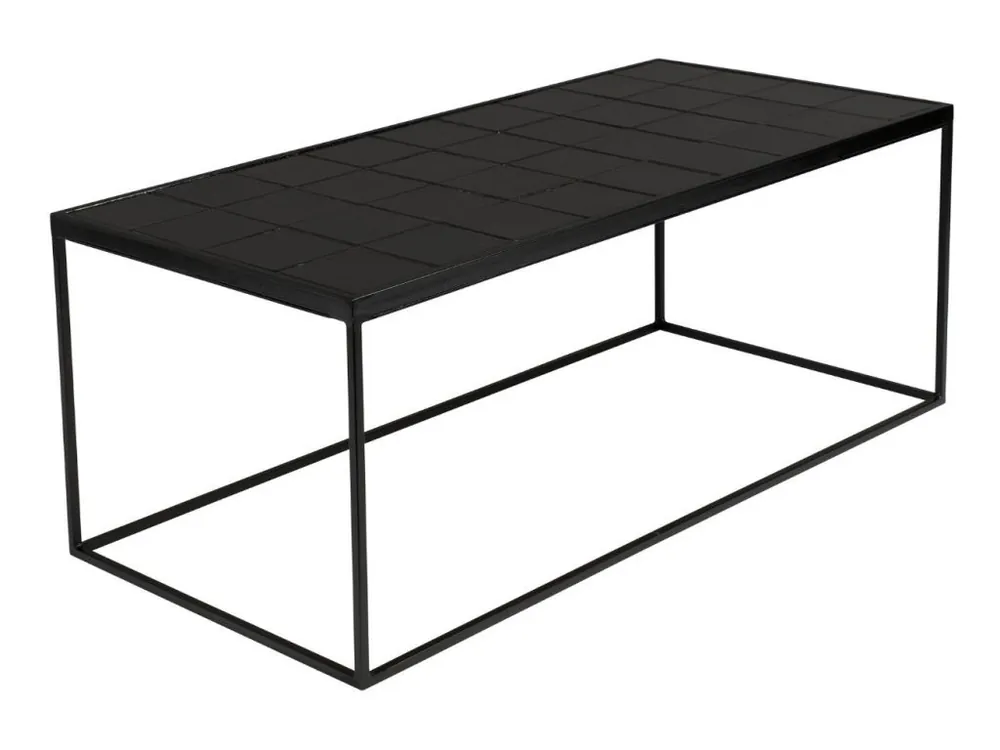Černý kovový konferenční stolek ZUIVER GLAZED s keramickým obkladem 93x43 cm Jen Po Omezenou Doba
