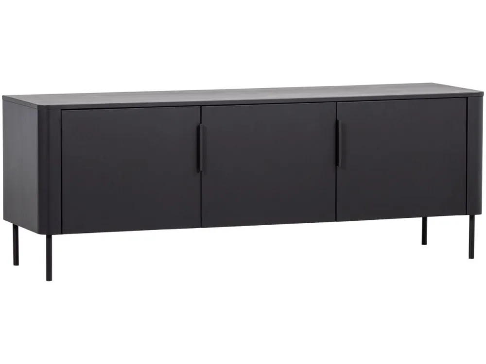 Černý dřevěný TV stolek Gunnar 154 x 44 cm Výprodej