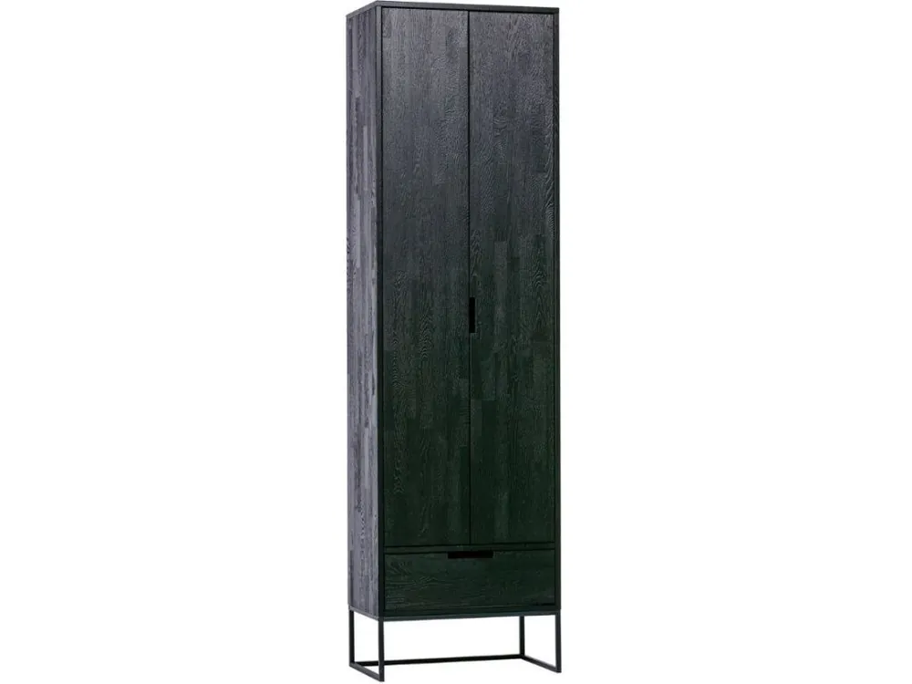 Finální Výprodej Černá masivní skříň Frax 210 x 60 cm