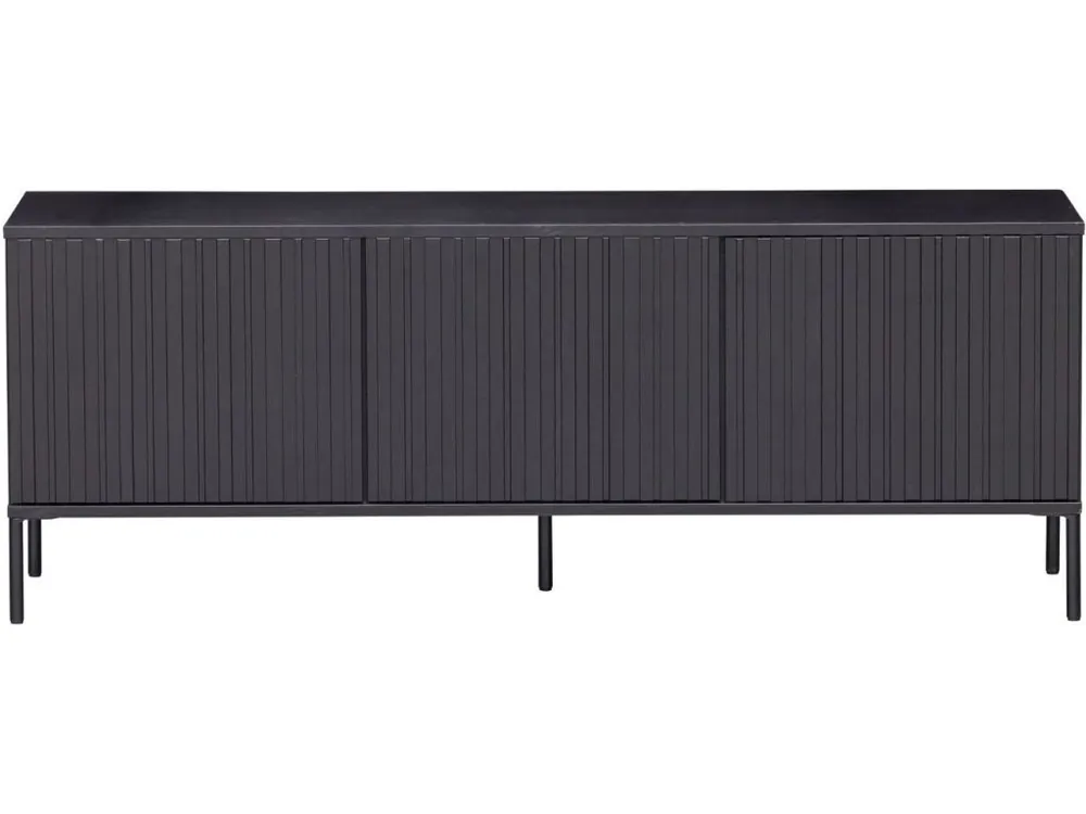 Černý borovicový TV stolek Gravia 150 x 44 cm Výprodej