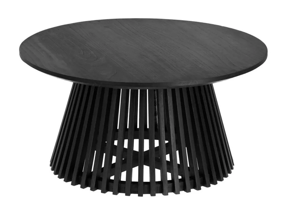 Akční Nabídka Černý dřevěný kulatý konferenční stolek Kave Home Jeanette 80 cm
