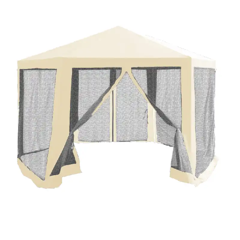 Koupit Online Stanový altán do zahrady, 3,9x2,5x3,9m, béžová / černá, RINGE TYP 2 + 6 bočních stran