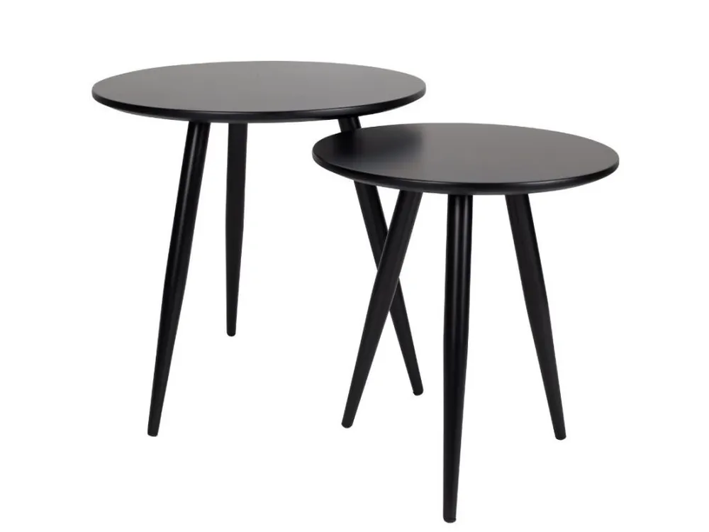 Vrácení Zdarma Černý set dvou odkládacích stolků WLL DAVEN 40/50 cm