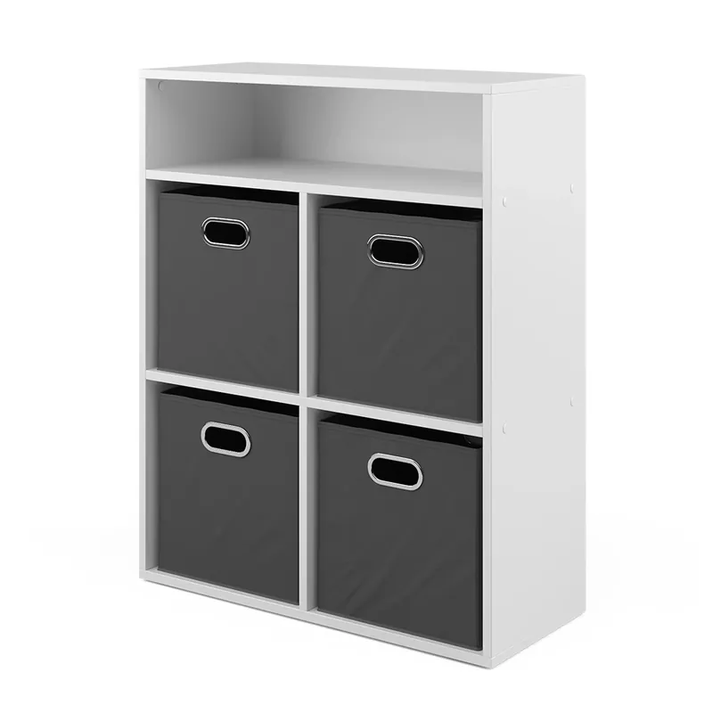 Jen Po Omezenou Doba Knihovna Bílá 72 x 90.2 cm se 4 skládacími boxy Vicco