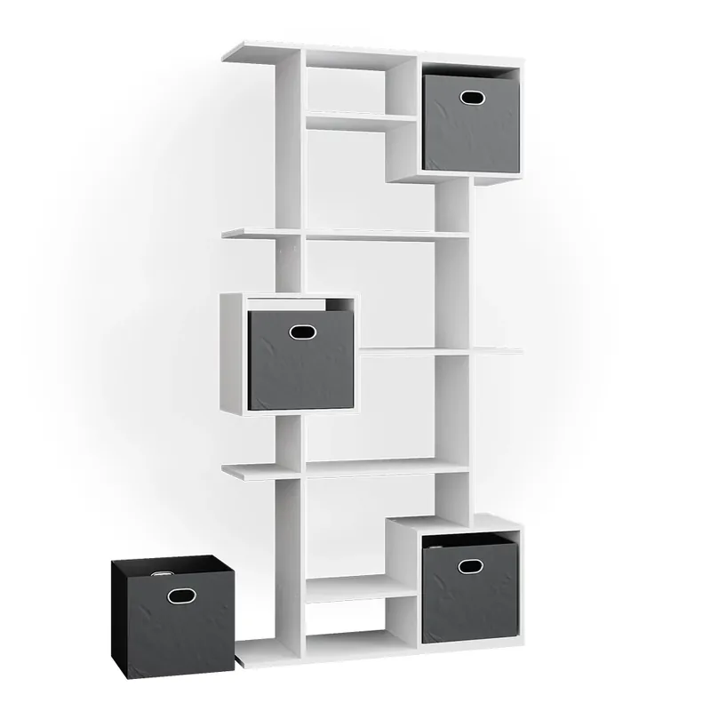 Přímo Od Výrobce Dělicí stěna Cube Bílá 92 x 187.7 cm se 2 skládacími boxy Vicco