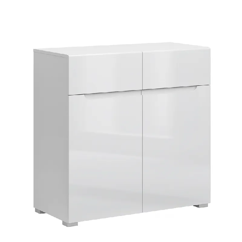 Komoda 2D2S, bílá/bílý extra vysoký lesk HG, JOLK Značkový