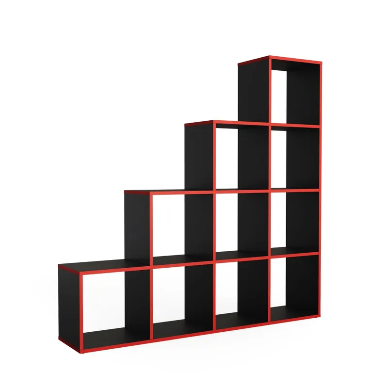 Pouze Dnes Schodišťový regál Černá/červená 142.5 x 140 cm Vicco