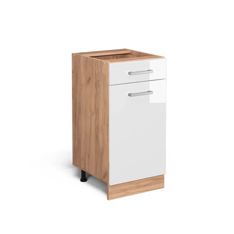 Pouze Dnes Spodní skříňka kuchyňské linky R-Line Bílá vysoký lesk 40 cm bez pracovní desky Vicco