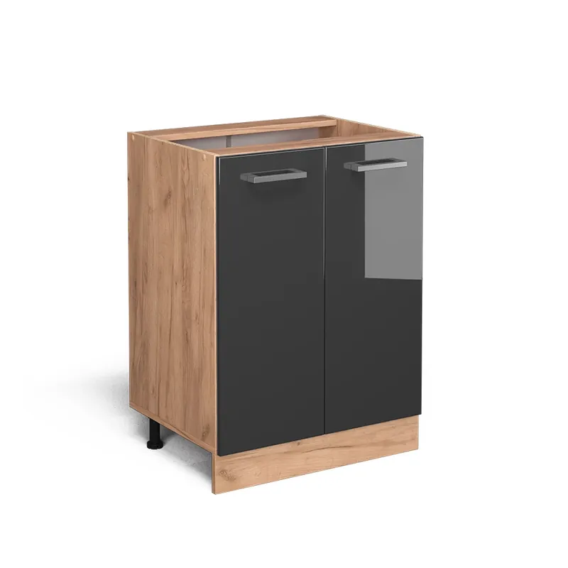 Nejprodávanější Spodní skříňka kuchyňské linky R-Line Antracitový vysoký lesk 60 cm bez pracovní desky Vicco