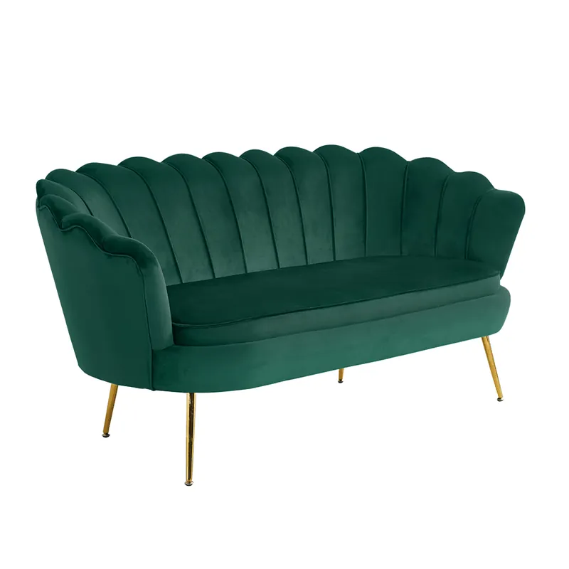 Omezená Nabídka Luxusní pohovka, 2,5-sed, smaragdová Velvet / zlatá, styl Art-deco, NOBLIN