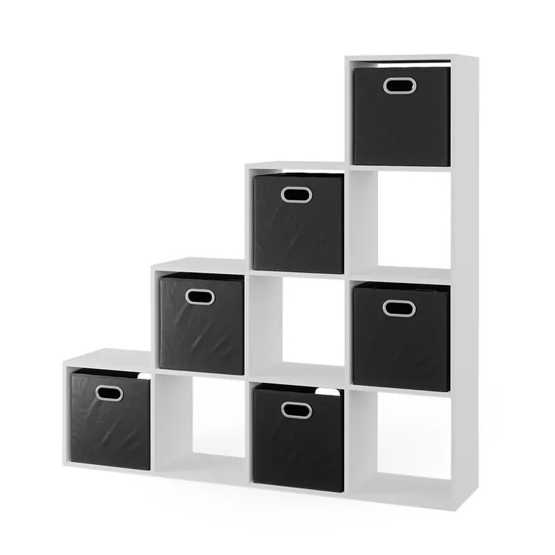 Schodišťový regál Bílá 142.5 x 140 cm se 6 skládacími boxy Vicco Horká Nabídka