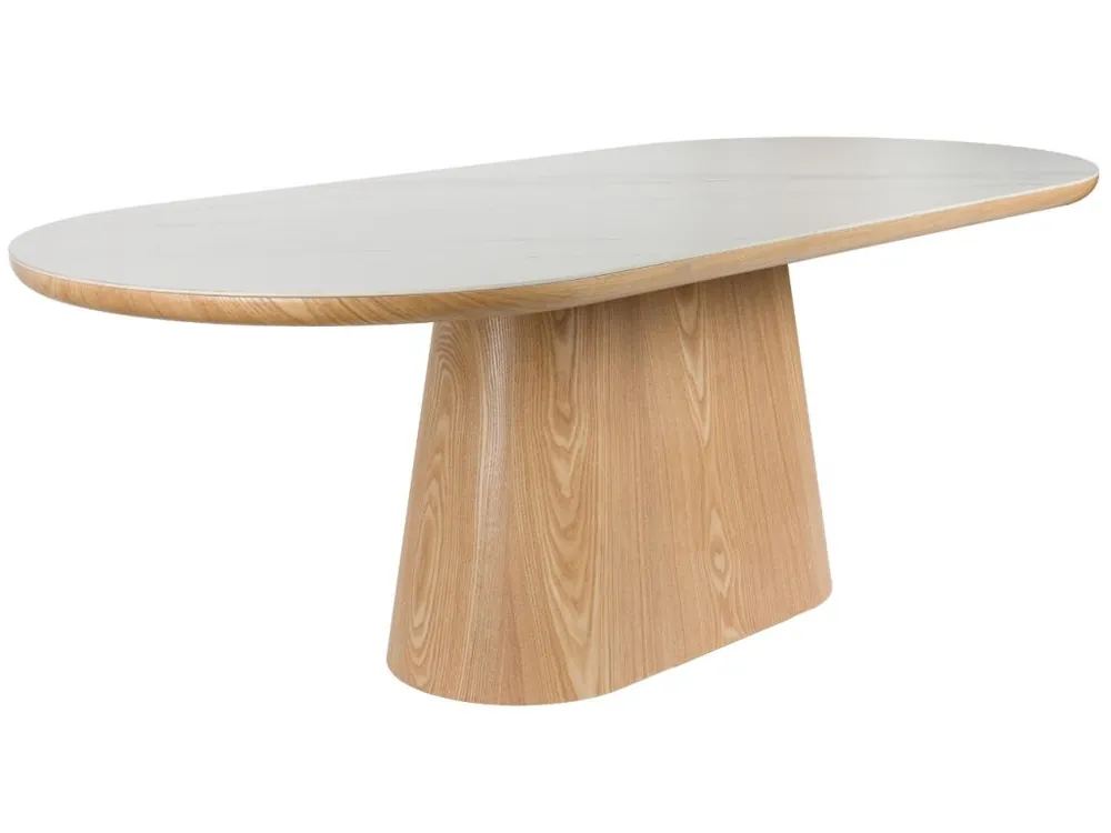 Dubový jídelní stůl ALMIRA 200 x 90 cm s mramorovým dekorem Nízká Cena