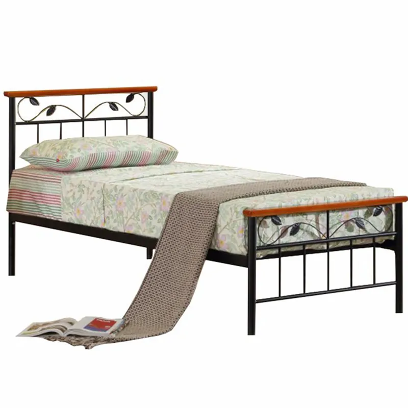 Postel s lamelovým roštem, dřevo třešeň/kov, 90x200, MORENA NEW Akční Cena