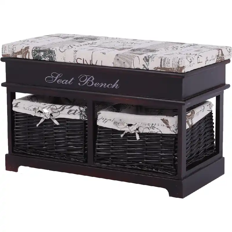 Lavice s polštářem, tmavě hnědá, SEAT BENCH 3 Sleva