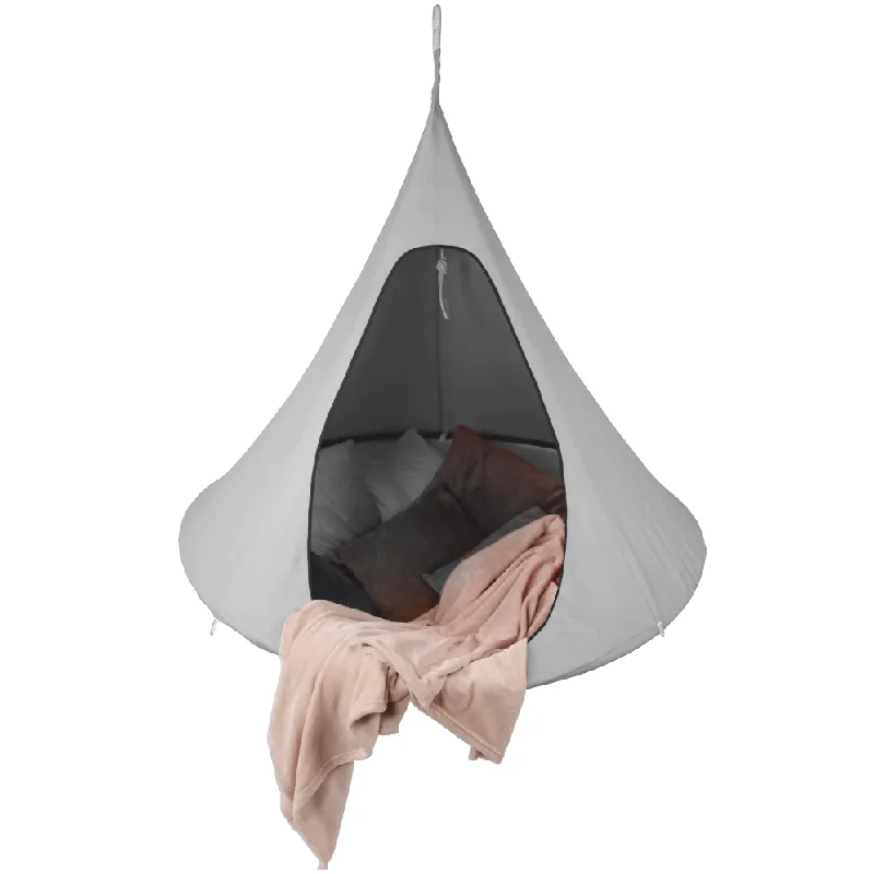 Závěsné houpací křeslo, světle šedá, KLORIN NEW BIG SIZE CACOON HAMMOCK Oblíbený