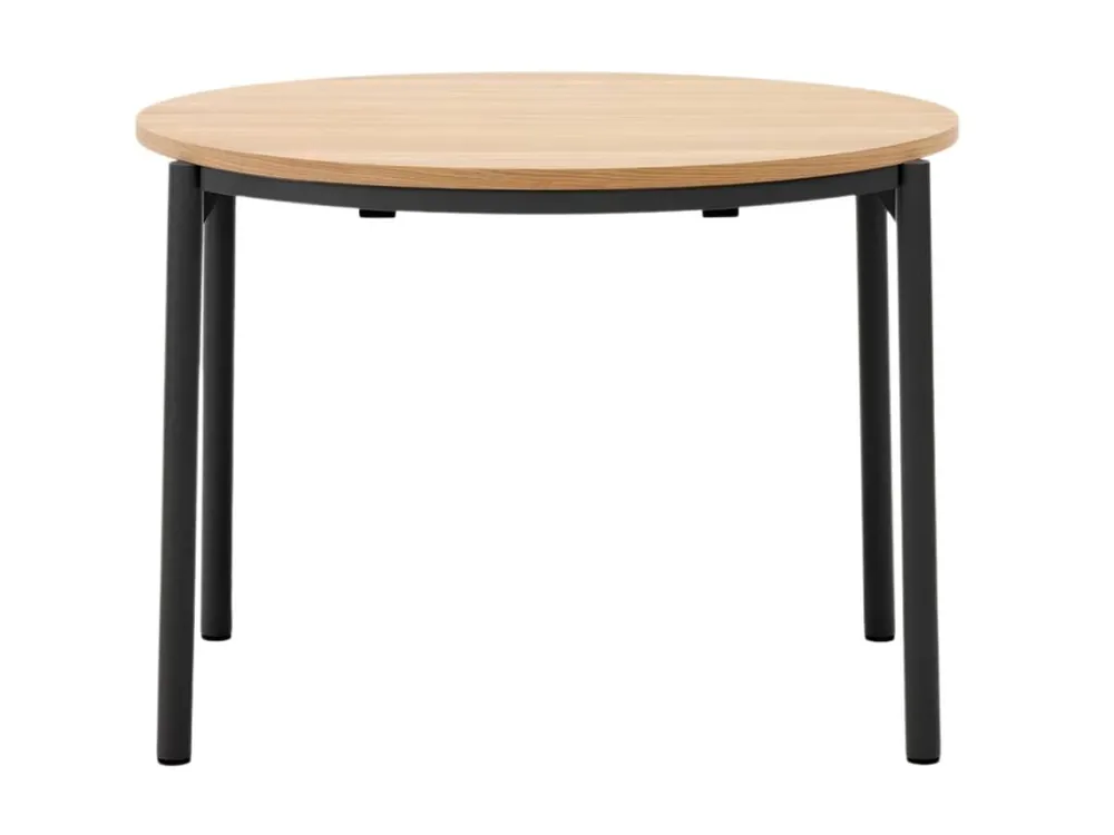 Aktuální Dubový rozkládací jídelní stůl Kave Home Montuiri 90-170 x 90 cm s černou podnoží