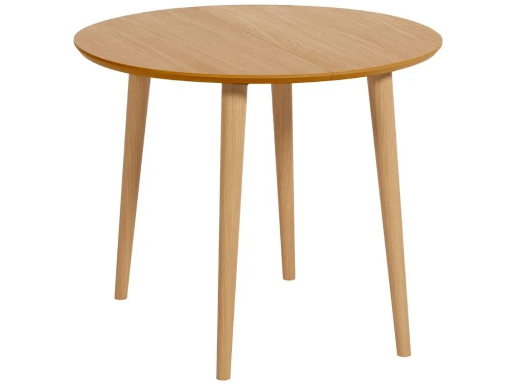 Dubový rozkládací jídelní stůl Kave Home Oqui 90-170 x 90 cm Autentický