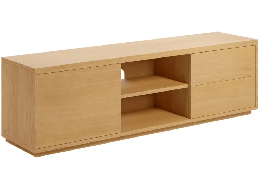 Akce Dubový TV stolek Kave Home Abilen 150 x 36 cm