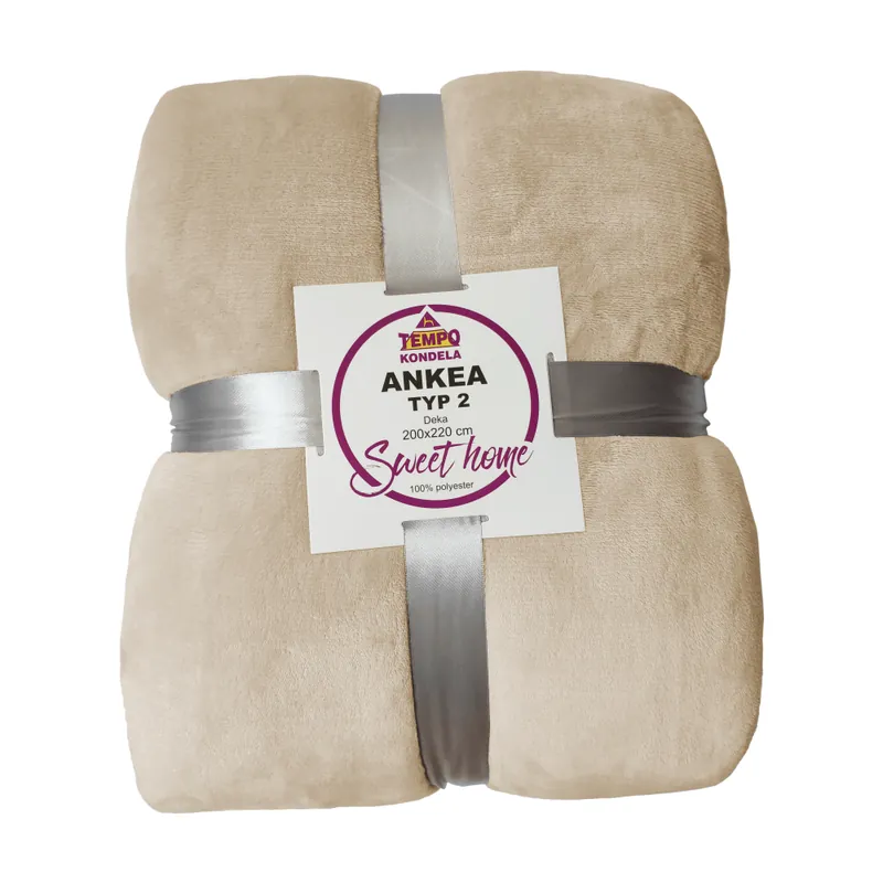 Oboustranná deka, bílá/krémová, 200x220, ANKEA TYP 2 Speciální Cena