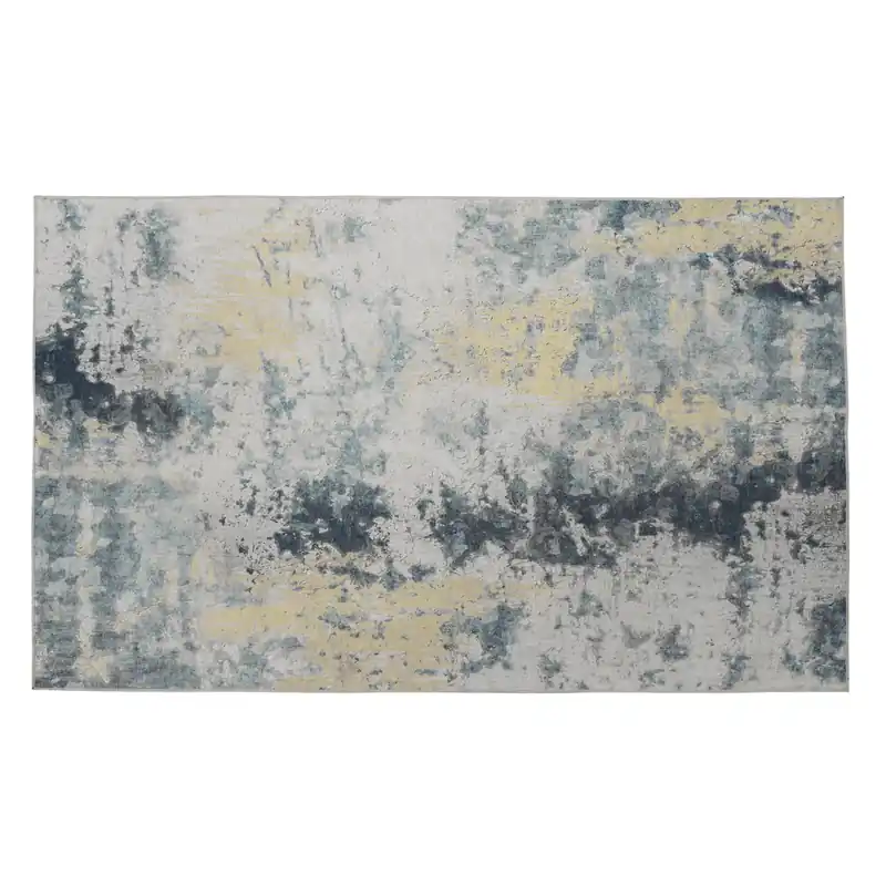 Koberec, modrá/šedá / žlutá 80x200, MARION TYP 1 Levný