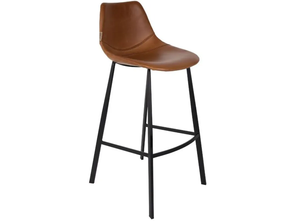 Značkový Hnědá vintage barová židle DUTCHBONE Franky 80 cm