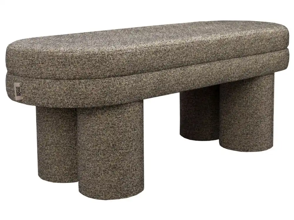 Doprava Zdarma Hnědošedá bouclé lavice DUTCHBONE FERN 110 cm