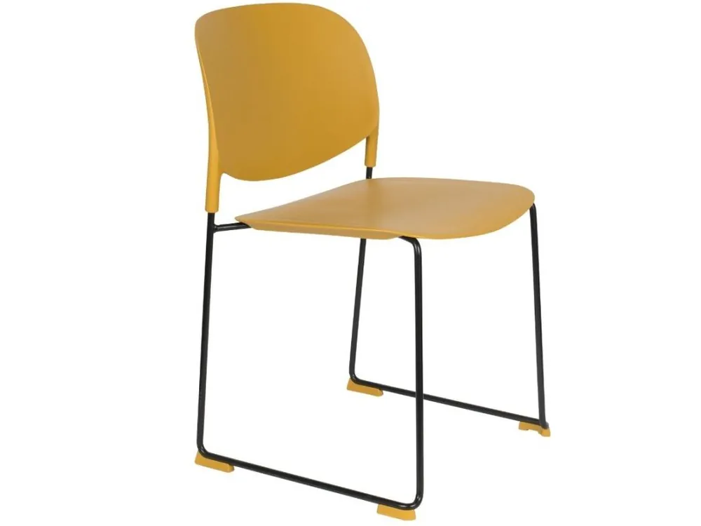 Hořčicově žlutá plastová jídelní židle WLL Stacks Top Prodej