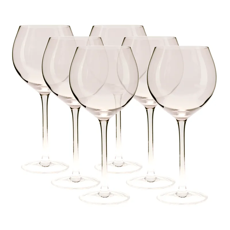 Bezpečná Platba Sklenice na víno, set 6 ks, 500 ml, kouřová světle hnedá, LILO TYP 1