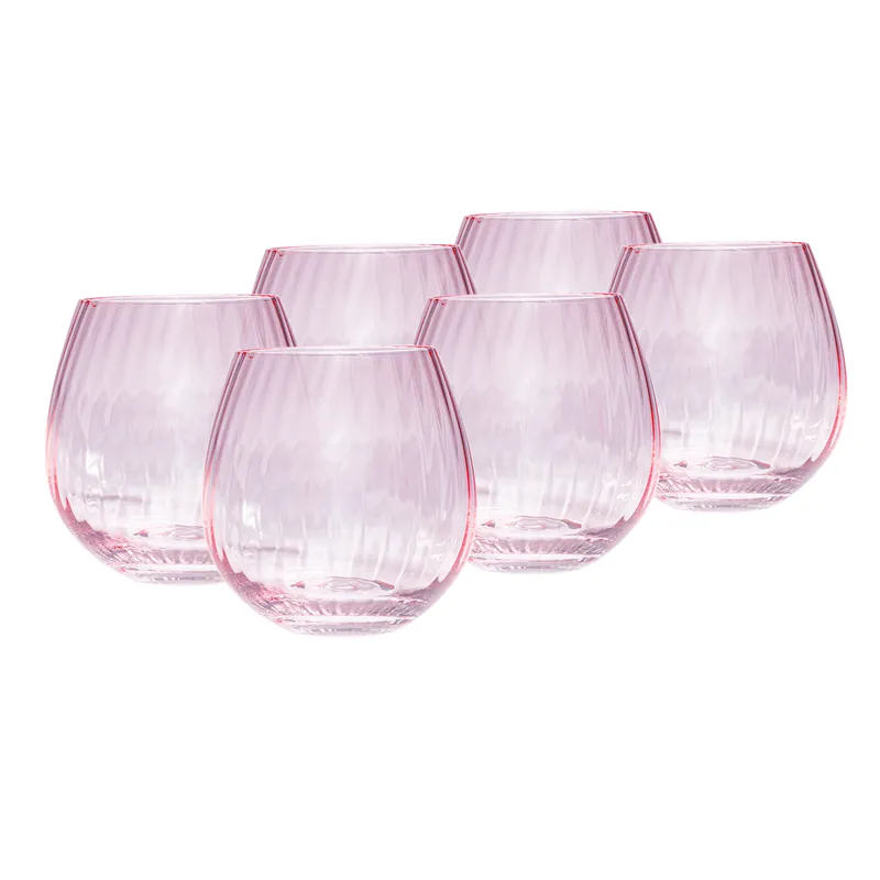 Sklenice na vodu, set 6 ks, 350 ml, růžová, CELESTE TYP 2 Levný