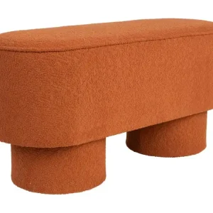 Autentický Oranžová bouclé lavice WLL MARCOS 93 cm