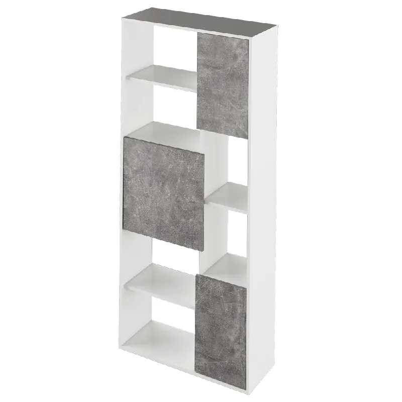 Víkendová Akce Regál, bílá/ beton, ULIMI
