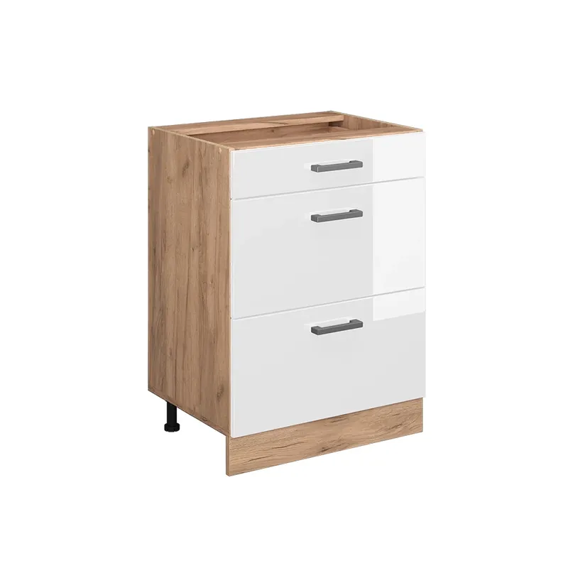 Oblíbený Spodní skříňka kuchyňské linky R-Line Bílá vysoký lesk 60 cm se zásuvkami, bez pracovní desky Vicco