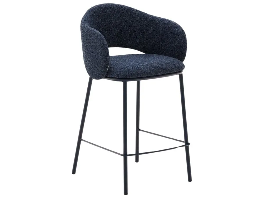 Nejprodávanější Modrá čalouněná barová židle Kave Home Maina 65 cm