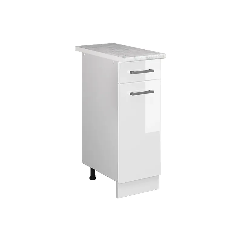 Akční Cena Spodní skříňka kuchyňské linky R-Line Bílá vysoký lesk 30 cm s pracovní deskou Vicco