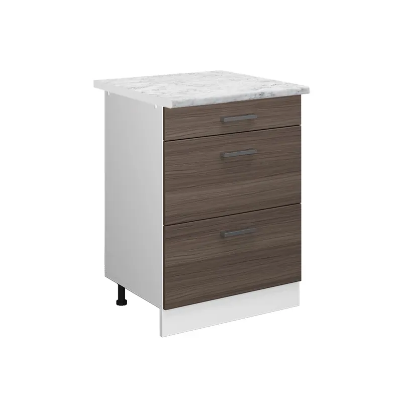 Spodní skříňka kuchyňské linky R-Line Ušlechtilá šedá 60 cm se zásuvkami a pracovní deskou Vicco Nejprodávanější