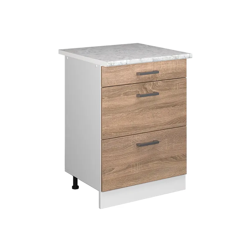 Spodní skříňka kuchyňské linky R-Line Sonoma 60 cm se zásuvkami a pracovní deskou Vicco Nejlepší Cena