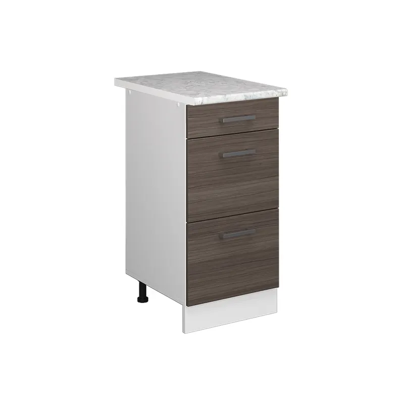 Spodní skříňka kuchyňské linky R-Line Ušlechtilá šedá 40 cm se zásuvkami a pracovní deskou Vicco Hit Sezóny