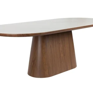 Akční Nabídka Ořechový jídelní stůl ALMIRA 180 x 90 cm s mramorovým dekorem
