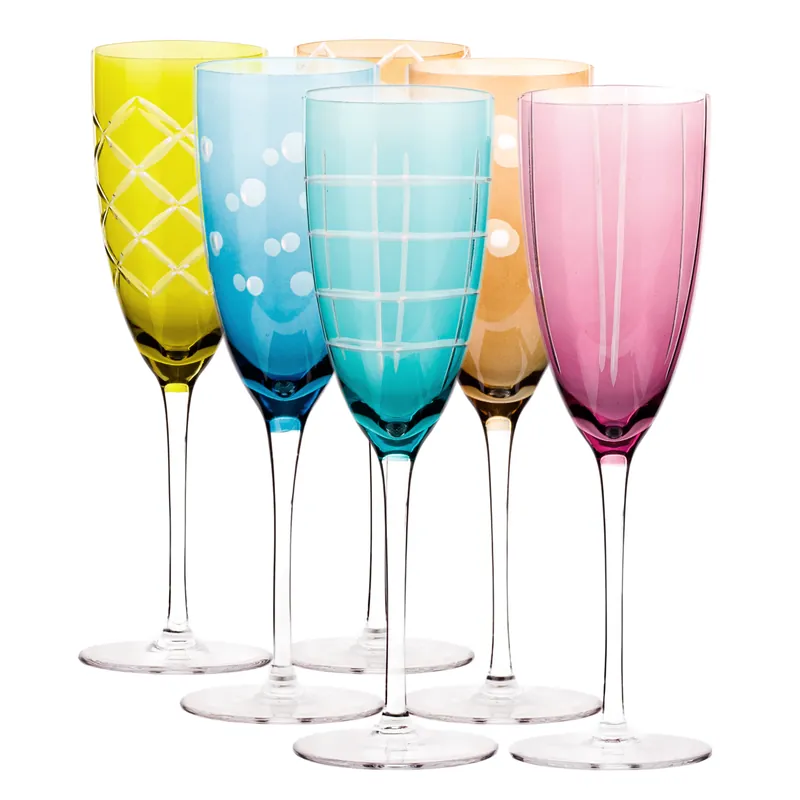 Top Prodej Sklenice na šampaňské, set 6 ks, 300 ml, mix barev, GAIRA TYP 3
