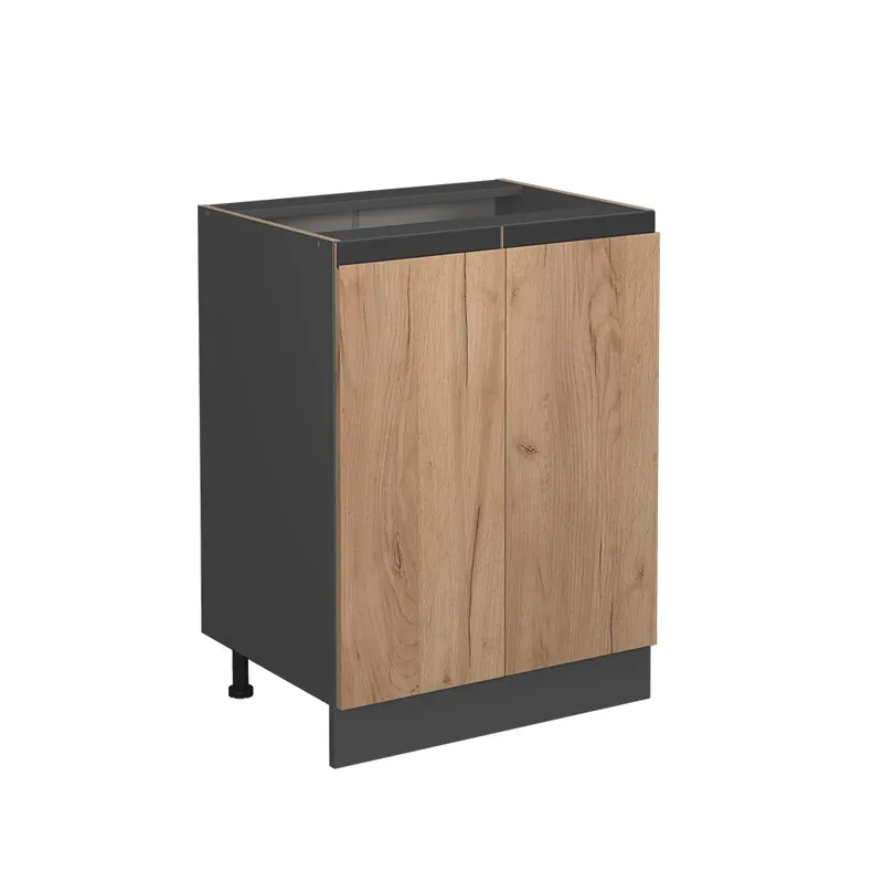 Spodní skříňka kuchyňské linky R-Line Zlatý mocný dub 60 cm Tvar J, bez pracovní desky Vicco Značkový