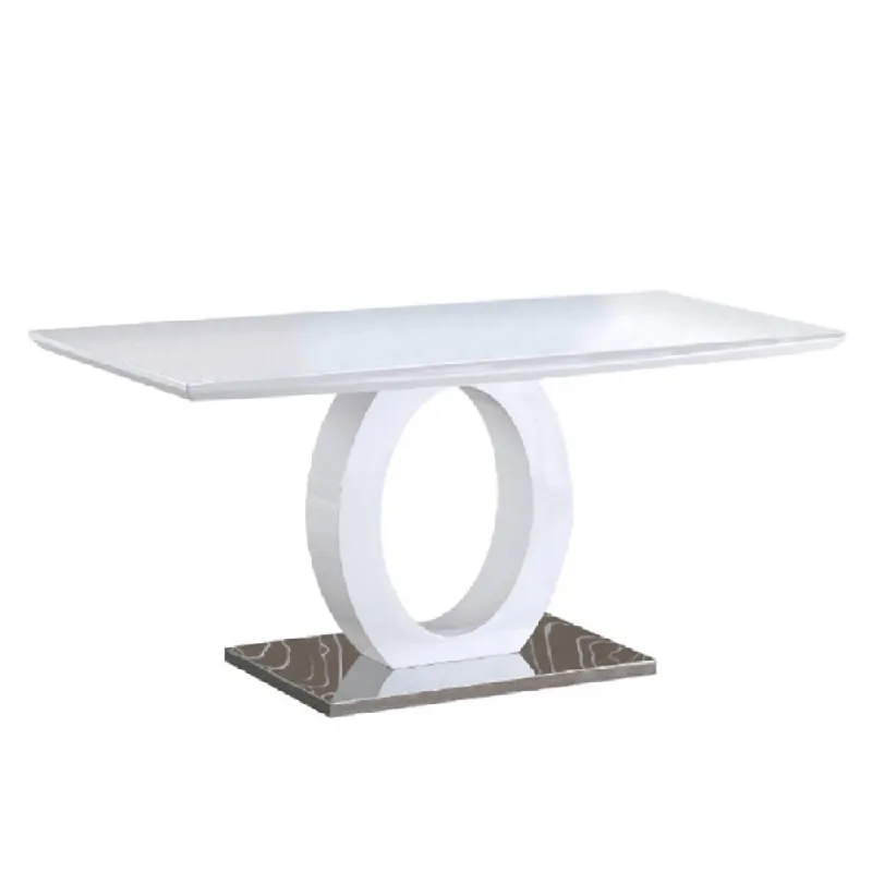 Koupit Online Jídelní stůl, bílá vysoký lesk / ocel, 150x80 cm, ZARNI