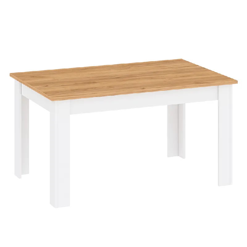 Přímo Od Výrobce Jídelní stůl, bílá alba / dub craft zlatý, 135-184x86 cm, LANZETTE S