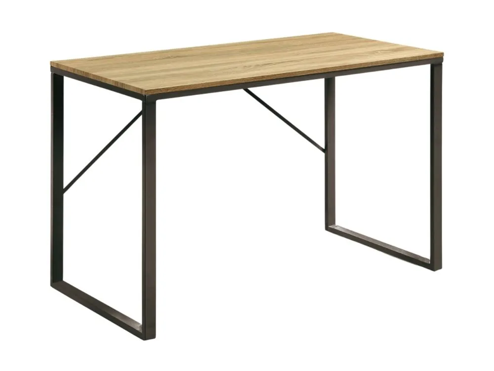 Přírodní pracovní stůl Kave Home Talbot 120 x 60 cm s černou podnoží Must-Have