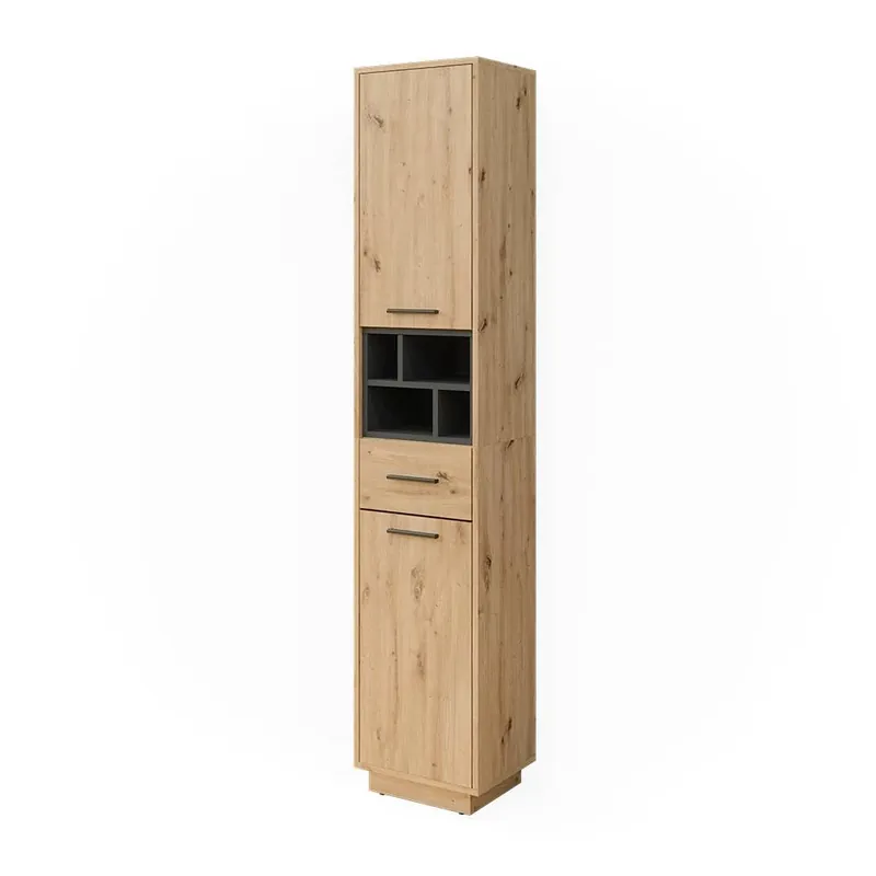 Koupelnová skříňka Beatrice Dub Artisan/antracit 38 x 190 cm s dvířky, zásuvkou Vicco Koupit Online